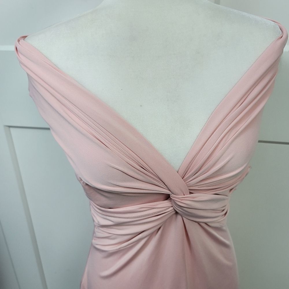 Boohoo off the shoulder knot front midi dress - Picture 13 of 16